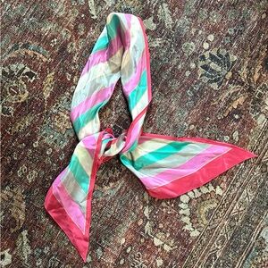 Colorful Striped Silk Scarf 56" ECHO